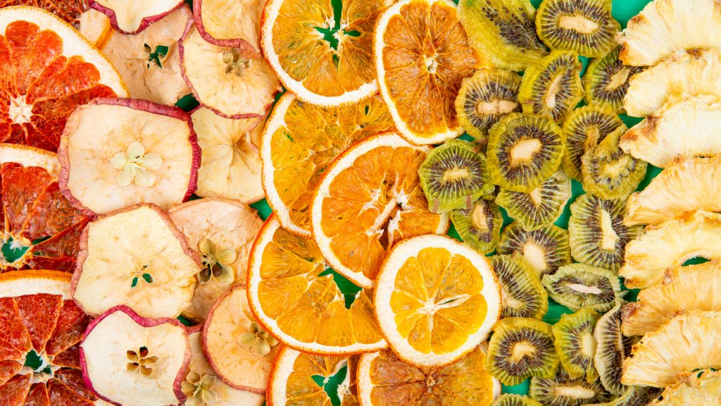 dried fruits, view from above